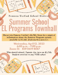 Summer Programs - EL Townhall